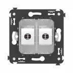 Avanti Компьютерная розетка RJ-45 без шторки в стену, кат.6 двойная, Белое облако
