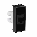 Avanti Компьютерная розетка RJ-45 без шторки модульная, кат.6, Черный квадрат, 1 модуль