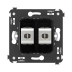 Avanti Компьютерная розетка RJ-45 без шторки в стену, кат.5e двойная экранированная, Черный квадрат