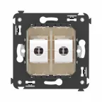 Avanti Компьютерная розетка RJ-45 без шторки в стену, кат.6 двойная, Ванильная дымка