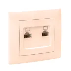 Валенсия розетка компьютерная RJ-45 2-местная кремовая