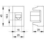 Розетка VIVA компьютерная RJ45 категория 5E экранированная 1 модуль серая