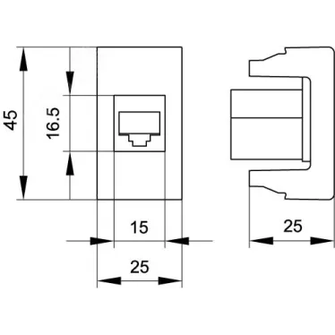 Розетка VIVA компьютерная RJ45 категория 5E экранированная 1 модуль серая