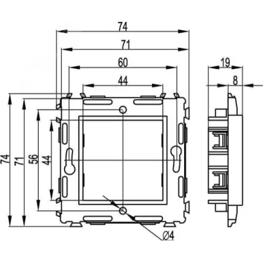 BRAVA Каркас 2 модуля белый IN-Liner FRONT