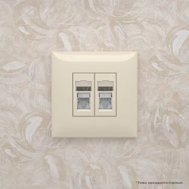 Avanti Розетка RJ-45 в стену, 5e двойная экранированная, ''Ванильная дымка''