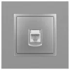 Розетка RJ45, Эра Elegance, алюминий, 14-3107-03