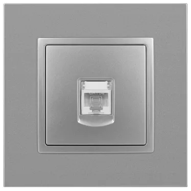 Розетка RJ45, Эра Elegance, алюминий, 14-3107-03
