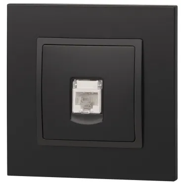 Розетка RJ45, Эра Elegance, антрацит, 14-3107-05