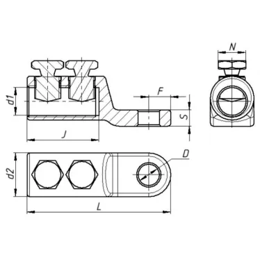 Наконечник болтовой 2НБ-2-100 (70-120) ЗЭТАРУС