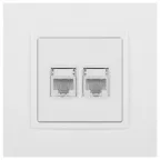 Розетка 2хRJ45, Эра Elegance, белый, 14-3108-01