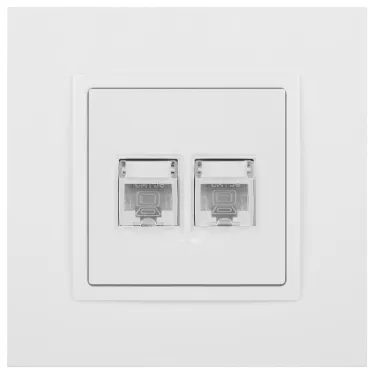 Розетка 2хRJ45, Эра Elegance, белый, 14-3108-01