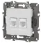Розетка 2хRJ45, Эра Elegance, белый, 14-3108-01