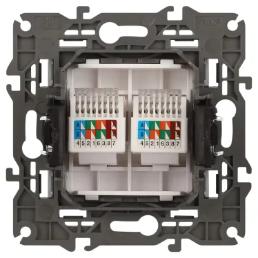 Розетка 2хRJ45, Эра Elegance, белый, 14-3108-01