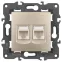 Розетка 2хRJ45, Эра Elegance, шампань, 14-3108-04