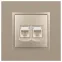 Розетка 2хRJ45, Эра Elegance, шампань, 14-3108-04
