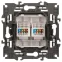 Розетка 2хRJ45, Эра Elegance, шампань, 14-3108-04