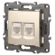 Розетка 2хRJ45, Эра Elegance, шампань, 14-3108-04