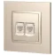 Розетка 2хRJ45, Эра Elegance, шампань, 14-3108-04
