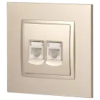Розетка 2хRJ45, Эра Elegance, шампань, 14-3108-04