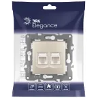 Розетка 2хRJ45, Эра Elegance, шампань, 14-3108-04