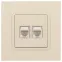 Розетка 2хRJ45, Эра Elegance, сл.кость, 14-3108-02