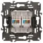 Розетка 2хRJ45, Эра Elegance, сл.кость, 14-3108-02