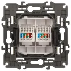 Розетка 2хRJ45, Эра Elegance, сл.кость, 14-3108-02