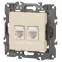 Розетка 2хRJ45, Эра Elegance, сл.кость, 14-3108-02