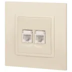 Розетка 2хRJ45, Эра Elegance, сл.кость, 14-3108-02