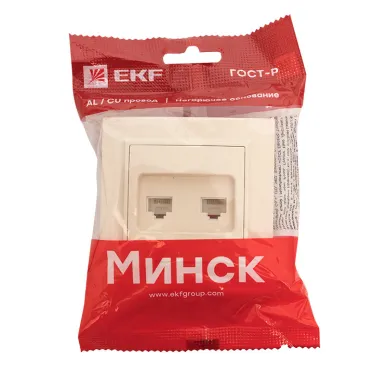 Розетка RJ-45 Минск двухместная СП бежевая