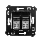 Avanti Компьютерная розетка RJ-45 в стену, кат.5e двойная экранированная,, Черный матовый