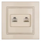Розетка RJ-45 Минск двухместная СП бежевая