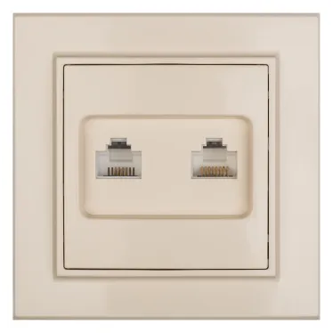 Розетка RJ-45 Минск двухместная СП бежевая