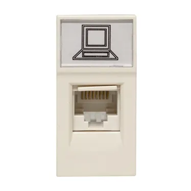 Розетка RJ45, категории 5e (ширина 1 модуль)