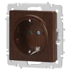 Розетка Intro Accent 6-202-10 2P+E Schuko, 16А-250В, IP20, СУ, венге
