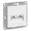 ATLASDESIGN РОЗЕТКА двойная компьютерная RJ45+RJ45, кат.5Е, механизм, ЛОТОС