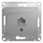 GLOSSA Розетка компьютерная RJ45 категория 5е в рамку алюминий