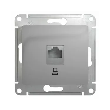 GLOSSA Розетка компьютерная RJ45 категория 5е в рамку алюминий