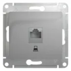 GLOSSA Розетка компьютерная RJ45 категория 5е в рамку алюминий