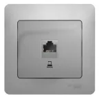GLOSSA Розетка компьютерная RJ45 категория 5е в рамку алюминий