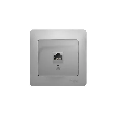 GLOSSA Розетка компьютерная RJ45 категория 5е в рамку алюминий