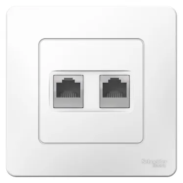BLANCA скрытой установки розетка двойная компьютерная RJ45, белый