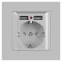 Розетка Intro Accent 6-410-03 , P+E Schuko со шторками, 16А-250В + 2хUSB, IP20, СУ, алюминий