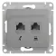 GLOSSA Розетка телефон/компьютер RJ11+RJ45 категория 5е в рамку алюминий