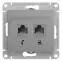 GLOSSA Розетка телефон/компьютер RJ11+RJ45 категория 5е в рамку алюминий