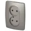 Розетка Серия 12 12-2107-16 , 2X2P, 16А-250В, титан
