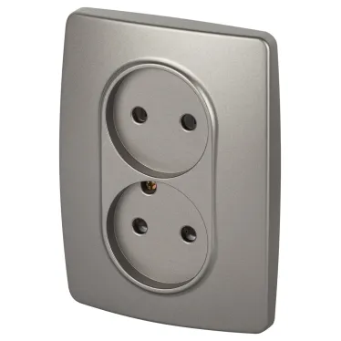Розетка Серия 12 12-2107-16 , 2X2P, 16А-250В, титан