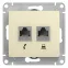 GLOSSA Розетка телефон/компьютер RJ11+RJ45 категория 5е в рамку бежевая