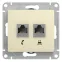 GLOSSA Розетка телефон/компьютер RJ11+RJ45 категория 5е в рамку бежевая