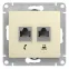 GLOSSA Розетка телефон/компьютер RJ11+RJ45 категория 5е в рамку бежевая